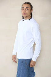 Long Sleeve Muscle Fit T-shirt - White Cicay